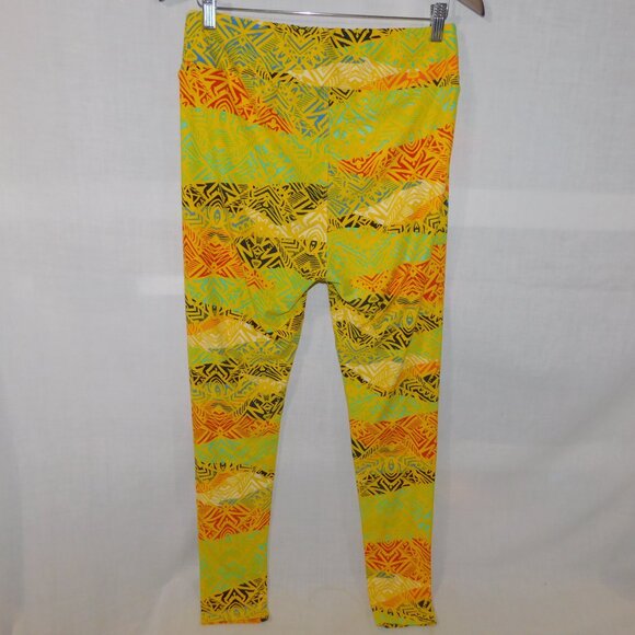 LuLaroe Yellow Multicolor Tribal print Womens Leggings TC size 12 – 18 - Picture 9 of 9